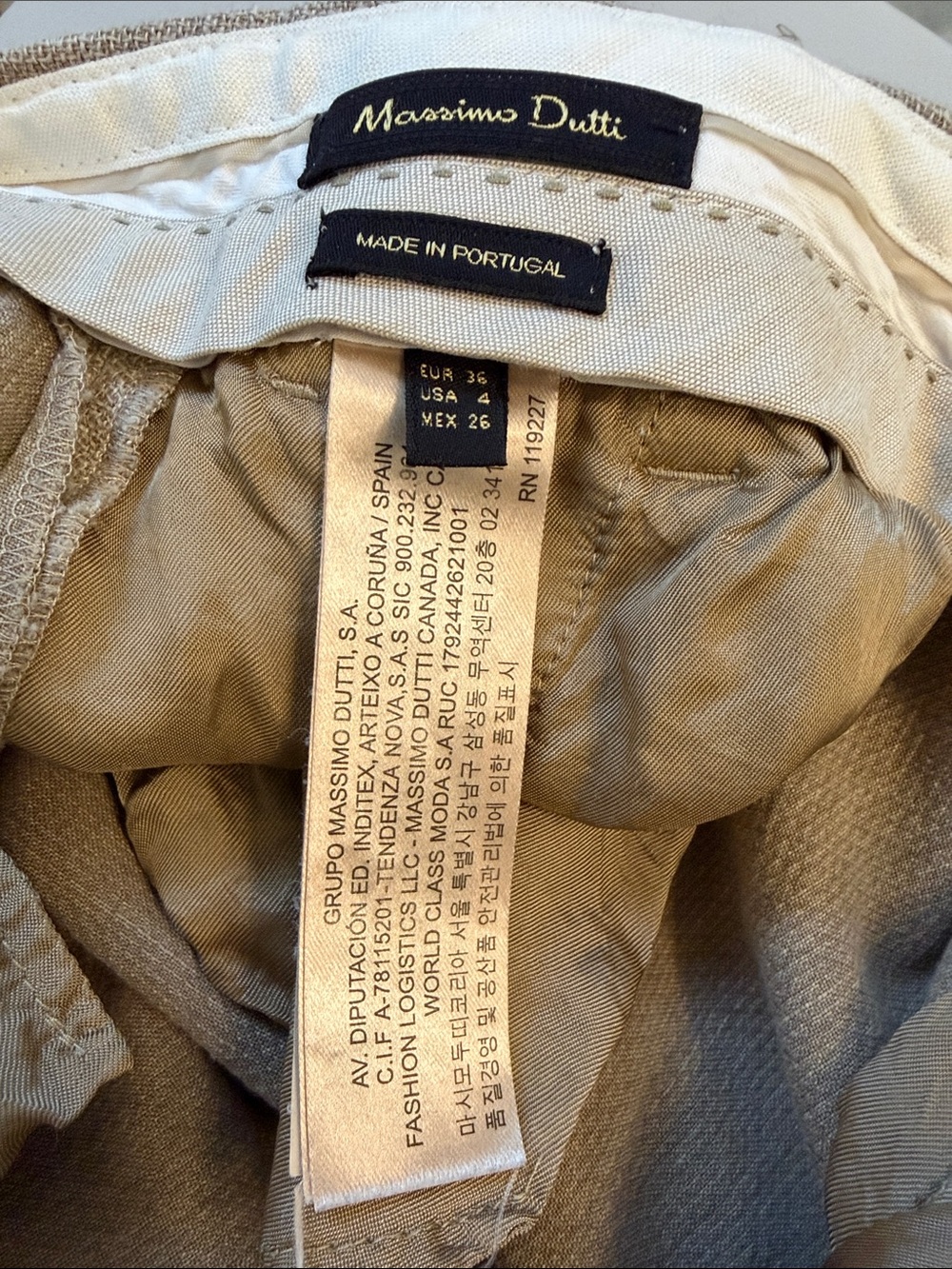 Massimo Dutti Neutral linen blend Trousers in Beige - Picture 4 of 5